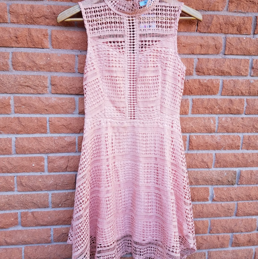 Blush pink mesh dress